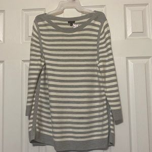 Talbots ladies tunic style long sleeve striped top; size: Large